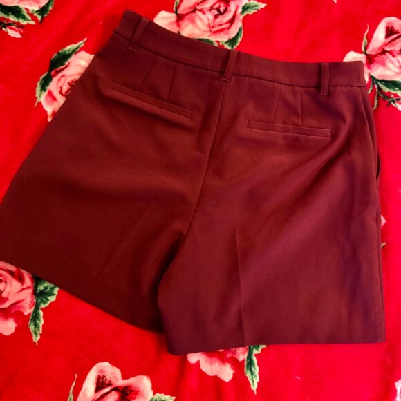 Express Women’s Editor Studio Stretch Twill Tailored Shorts Size 8 Wine Burgundy - Picture 9 of 14